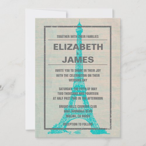 Rustic Paris Wedding Invitations
