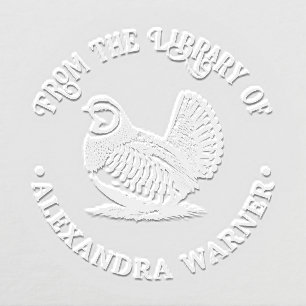 Rustic Partridge Game Bird Library Book Name Embosser