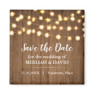 Rustic Party Lights Faux Wood Save the Date Magnet Rustic Party Lights Faux Wood Save the Date Magnet