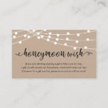 Rustic Party String Lights, Wedding Honeymoon Wish Enclosure Card