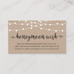 Rustic Party String Lights, Wedding Honeymoon Wish Enclosure Card