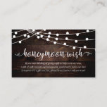 Rustic Party String Lights, Wedding Honeymoon Wish Enclosure Card