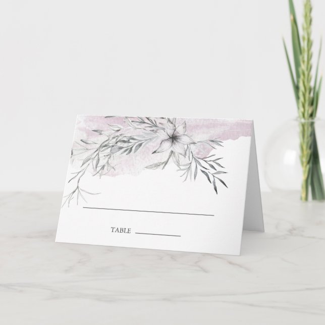 rustic pastel botanics wedding table card (Front)