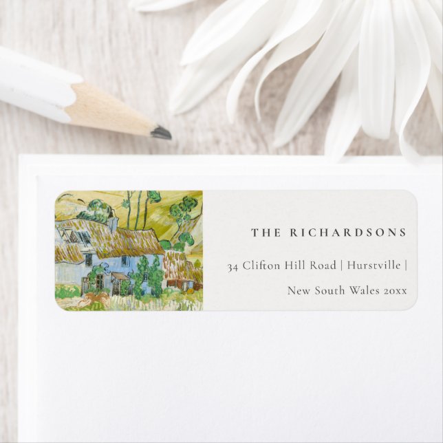 Rustic Pastel Fields Mountain Landscape Address Label (Insitu)