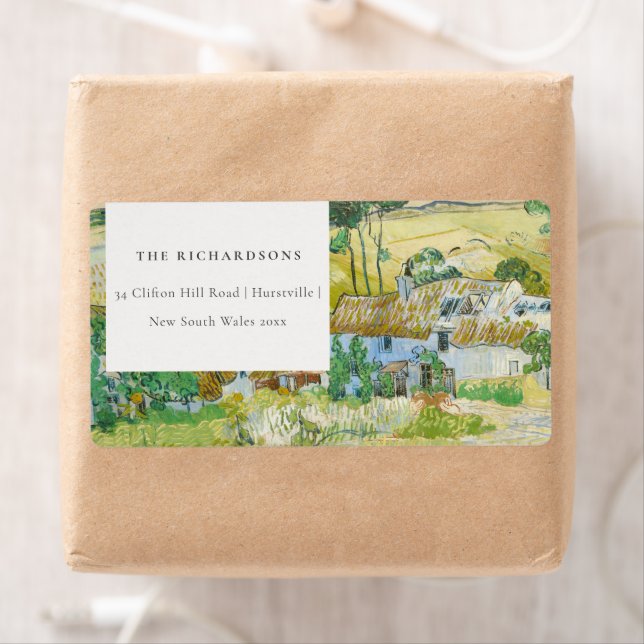 Rustic Pastel Fields Mountain Landscape Address Label (Insitu)