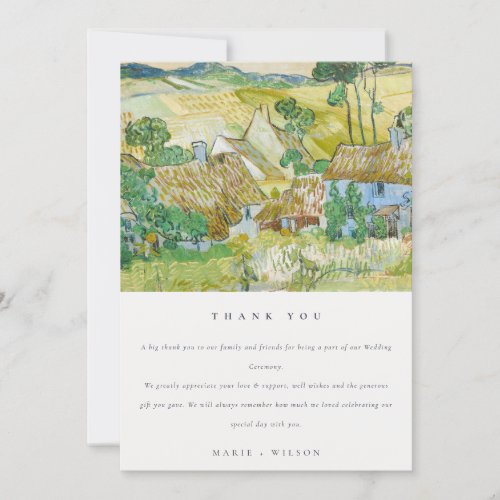 Rustic Pastel Fields Mountain Landscape Wedding Thank You Card