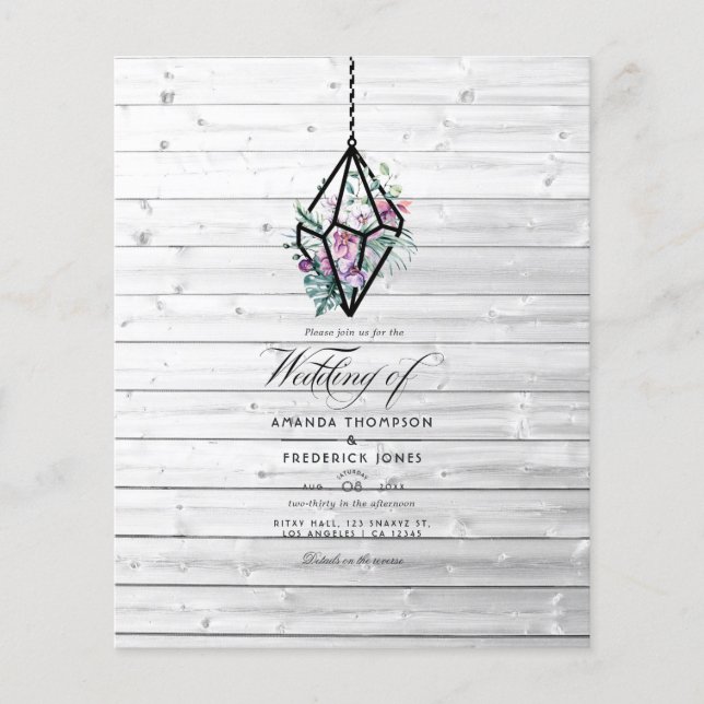  Rustic Pastel Floral Terrarium Garden Wedding Flyer (Front)