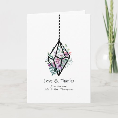  Rustic Pastel Floral Terrarium Garden Wedding Thank You Card