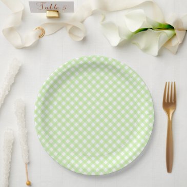 Rustic, Pastel Green Gingham Pattern