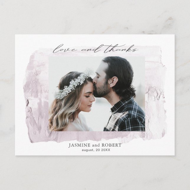 rustic pastel Photo Thank You Postcard (Front)
