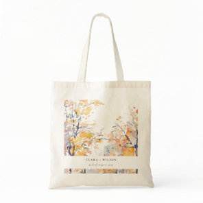 Rustic Pastel Yellow Autumn Fall Landscape Wedding Tote Bag