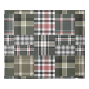 Rustic Patchwork Geometric Pattern Duvet Cover