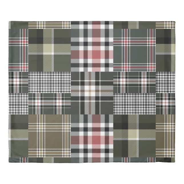 Rustic Patchwork Geometric Pattern Duvet Cover (Front)
