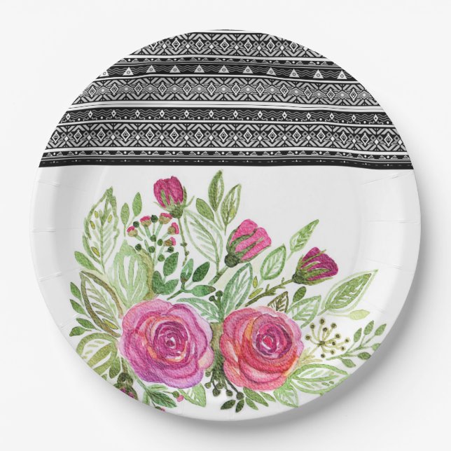 Rustic patchwork paper plates (Front)