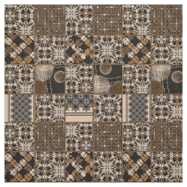 Rustic patchwork pattern fabric (Swatch)
