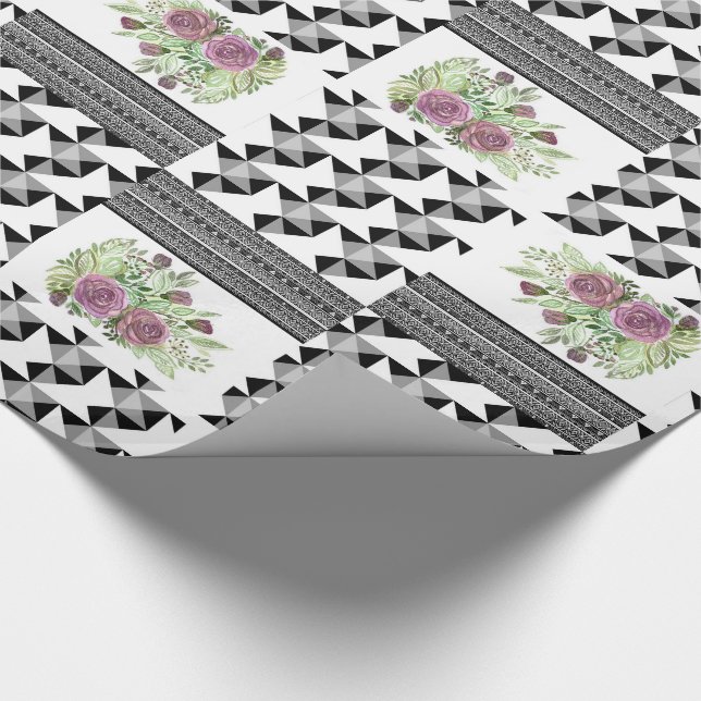 Rustic, patchwork, roses wrapping paper (Corner)