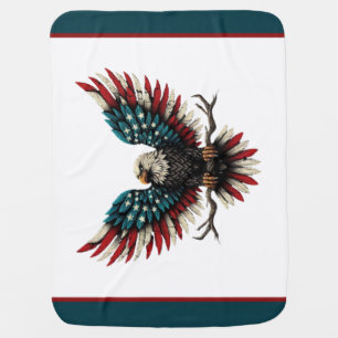 Rustic patriotic American/USA bald eagle Baby Blanket