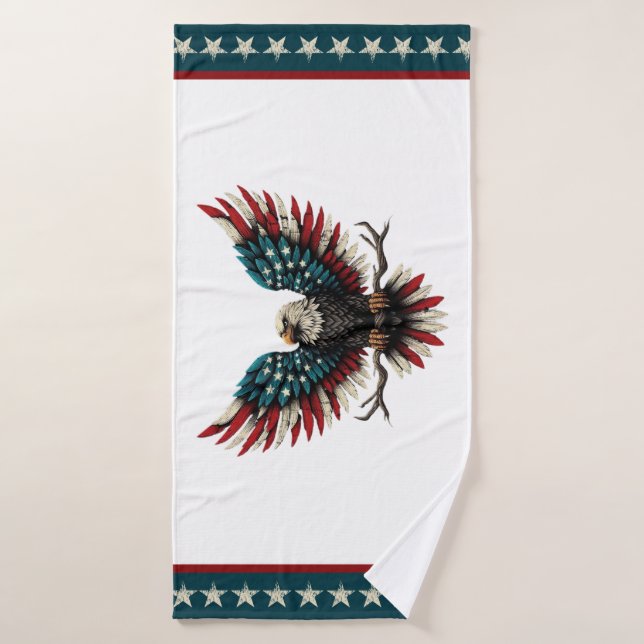 Rustic patriotic American/USA bald eagle Bath Towel (Bath Towel)