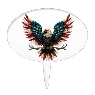 Rustic patriotic American/USA bald eagle Cake Topper