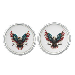 Rustic patriotic American/USA bald eagle Cufflinks