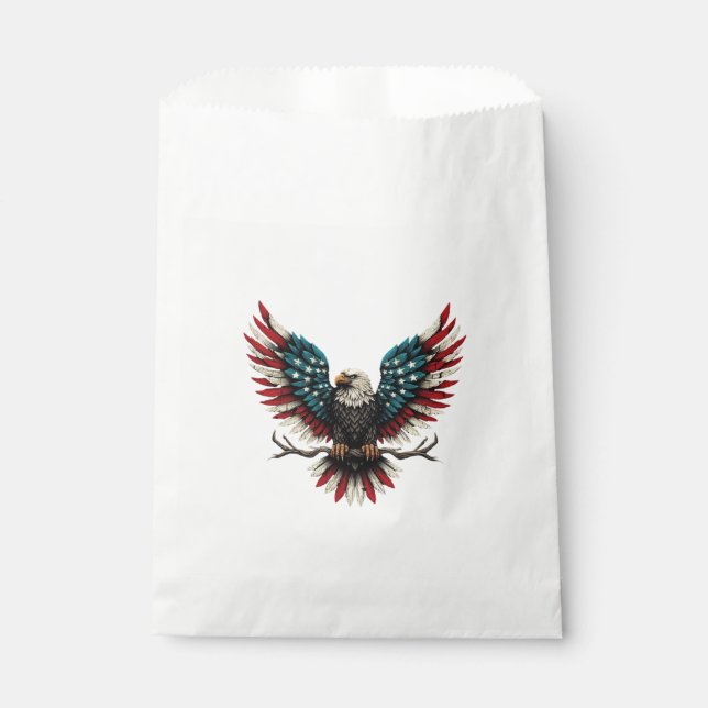 Rustic patriotic American/USA bald eagle Favor Bag (Front)