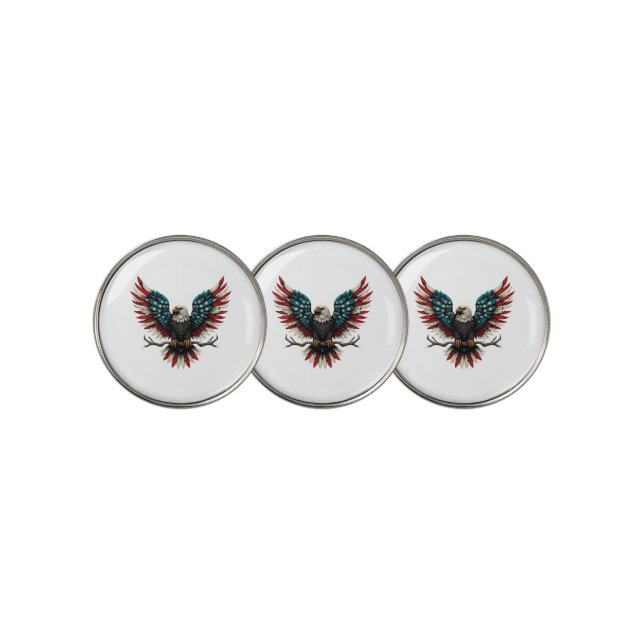 Rustic patriotic American/USA bald eagle Golf Ball Marker (3 Up)