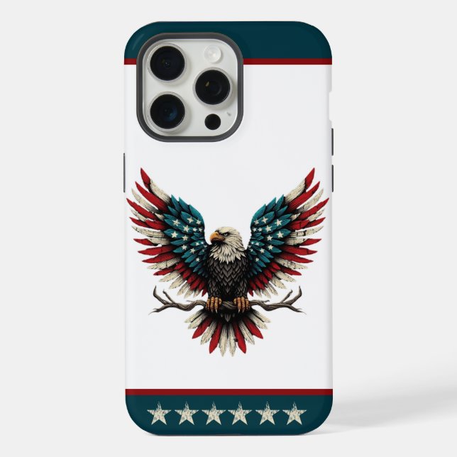 Rustic patriotic American/USA bald eagle iPhone Case (Back)