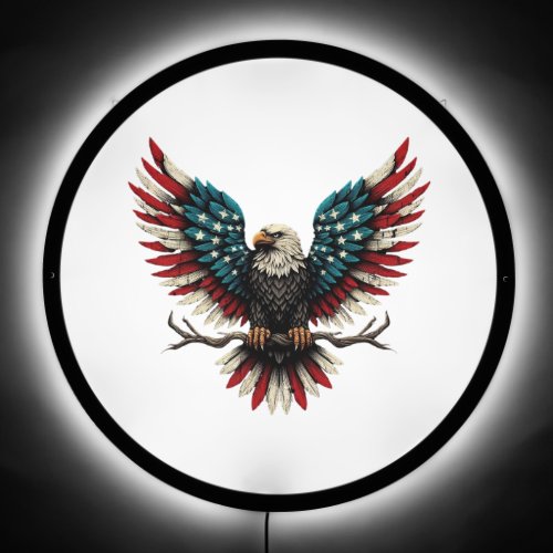 Rustic patriotic AmericanUSA bald eagle LED Sign