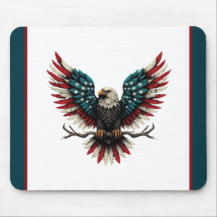 Rustic patriotic American/USA bald eagle Mouse Pad