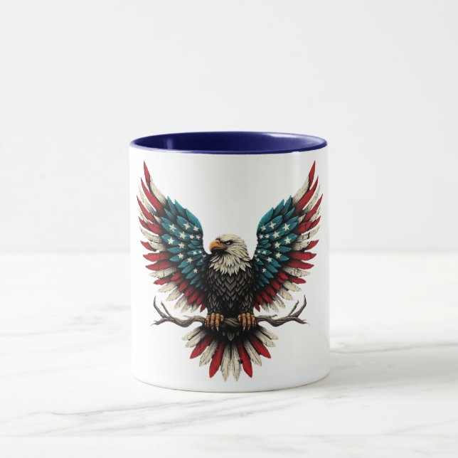 Rustic patriotic American/USA bald eagle Mug (Center)
