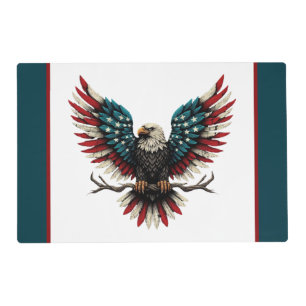 Rustic patriotic American/USA bald eagle Placemat