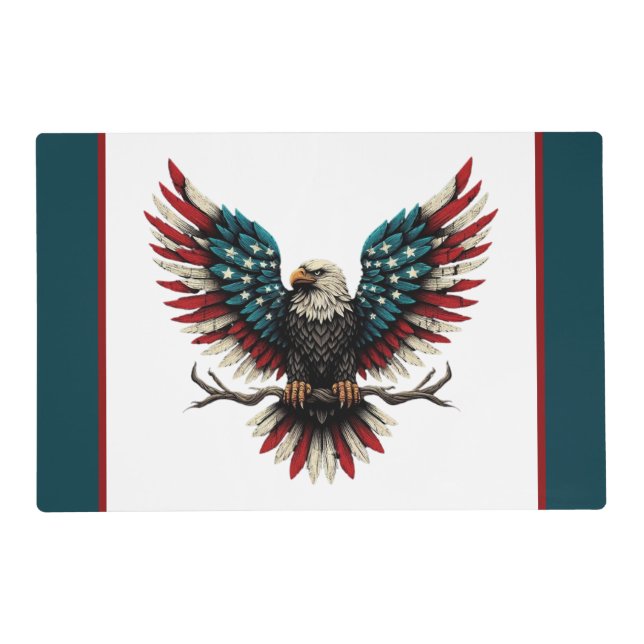 Rustic patriotic American/USA bald eagle Placemat (Front)