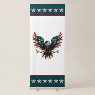 Rustic patriotic American/USA bald eagle Retractable Banner