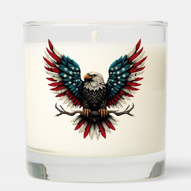 Rustic patriotic American/USA bald eagle Scented Candle (Front)