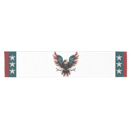 Rustic patriotic AmericanUSA bald eagle Short Table Runner