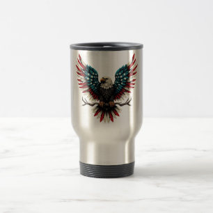 Rustic patriotic American/USA bald eagle Travel Mug