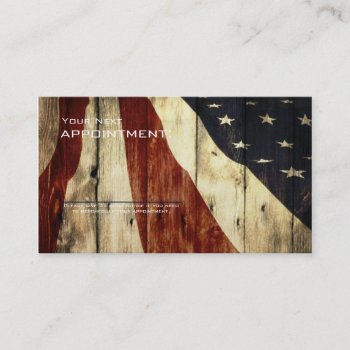 Rustic Patriotic American Wooden Construction Appointment Card by heresmIcard at Zazzle
