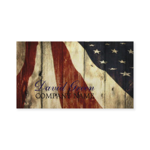 Rustic Patriotic American Wooden Construction Business Card