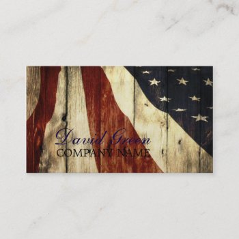 Rustic Patriotic American Wooden Construction Business Card by heresmIcard at Zazzle