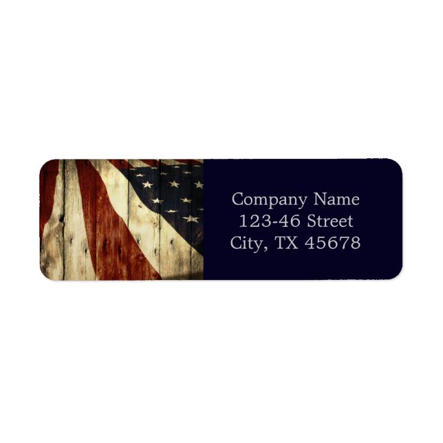 Rustic Patriotic American Wooden Construction Label (Front)