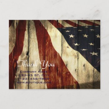 Rustic Patriotic American Wooden Construction Postcard by heresmIcard at Zazzle