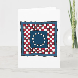 Rustic Patriotic Americana Quilt Pattern USA Art Card