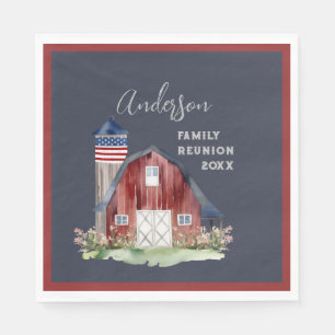 Rustic Patriotic Family Reunion Napkins