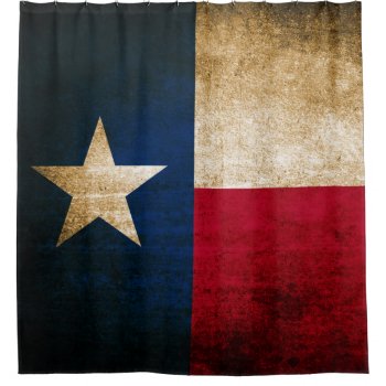 Rustic Patriotic Flag Of Texas Shower Curtain by clonecire at Zazzle