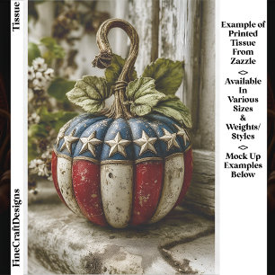 Rustic Patriotic Pumpkin for Fall DT6L Decoupage Tissue Paper