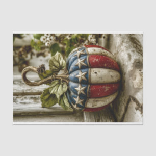 Rustic Patriotic Pumpkin for Fall DT6R Decoupage Tissue Paper