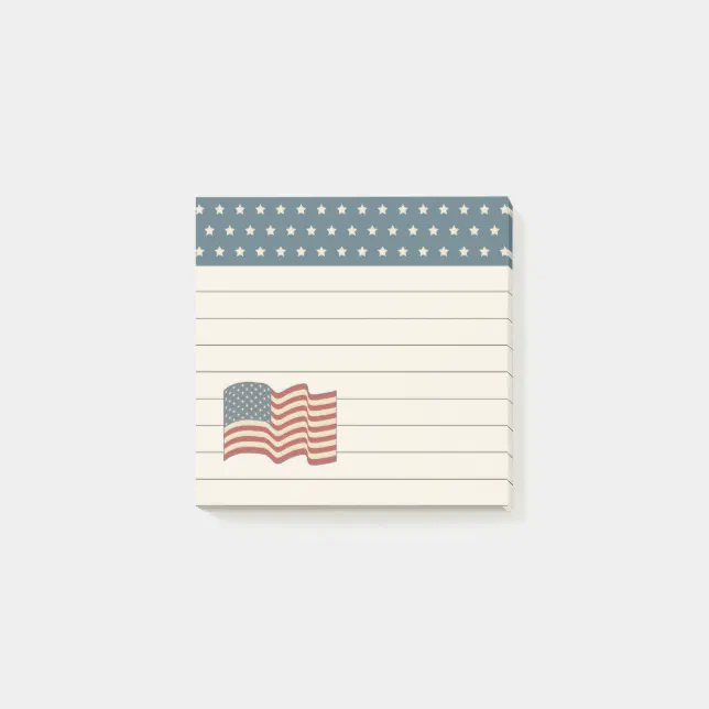 Rustic Patriotic United States Flag Post It Notes | Zazzle