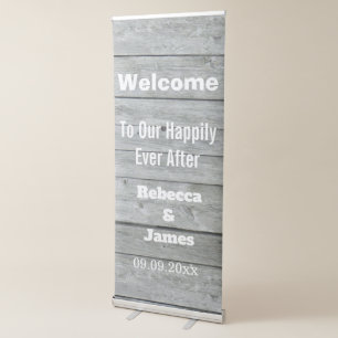 Rustic Pattern Barn Country Wedding Welcome Retractable Banner