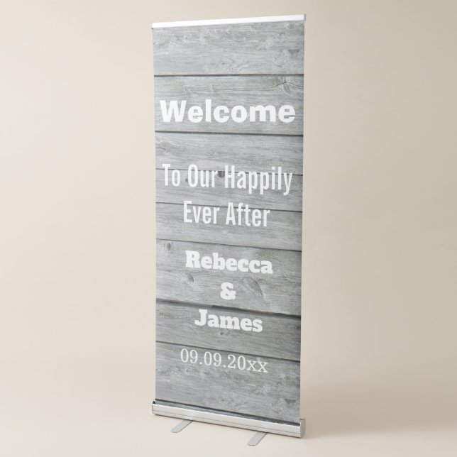 Rustic Pattern Barn Country Wedding Welcome  Retractable Banner (3/4)
