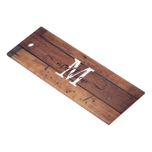 Rustic Pattern Monogram Name Script Custom  Ruler